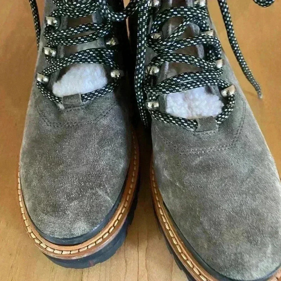 Marc Fisher LTD Izzie Gray Suede Leather Lace Up Ankle Gorpcore Winter Boot 6 - Picture 16 of 16